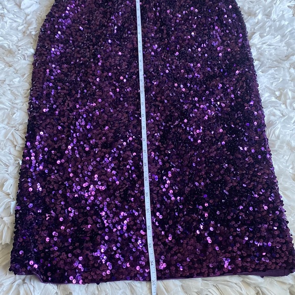 NWT Fashion Nova Sequin Strapless Purple Midi Dress - Picture 6 of 8